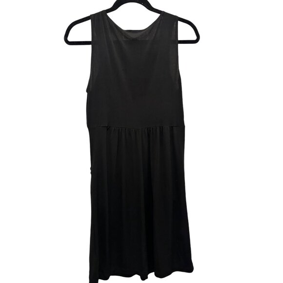 👗 2/$30Black Plunging Neckline Cocktail Dress Gold Buckle Accent & Pockets sz L - Picture 6 of 8